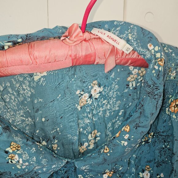 LILY ASHWELL Green Floral Silk Dress - Picture 2 of 3